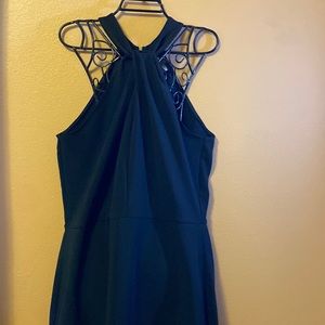 Taylor black dress with back gold zipper